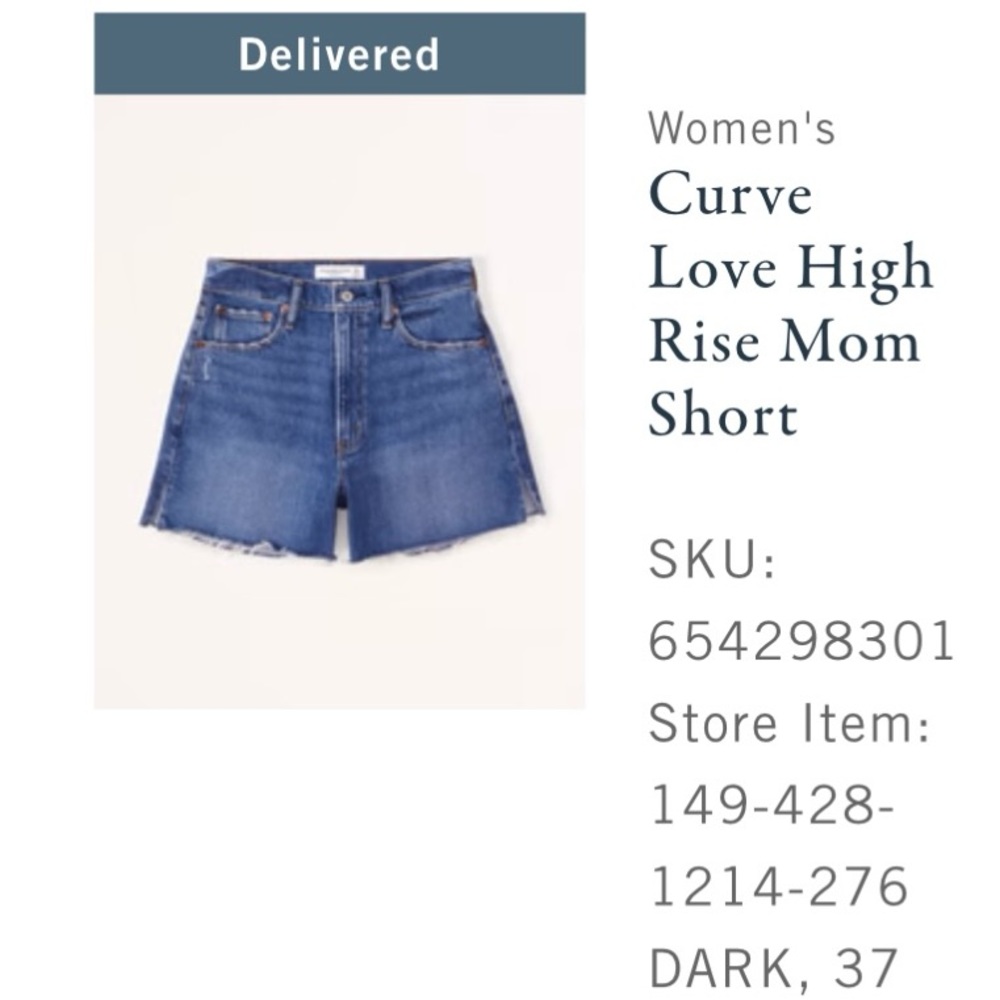 Abercrombie Curve Love high rise mom shorts